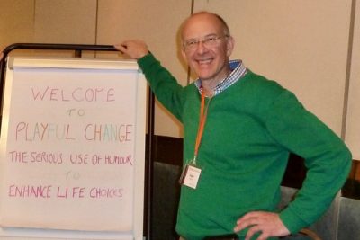 Shows Roger Gilbert presenting Playful Change at the ANLP conference 2016